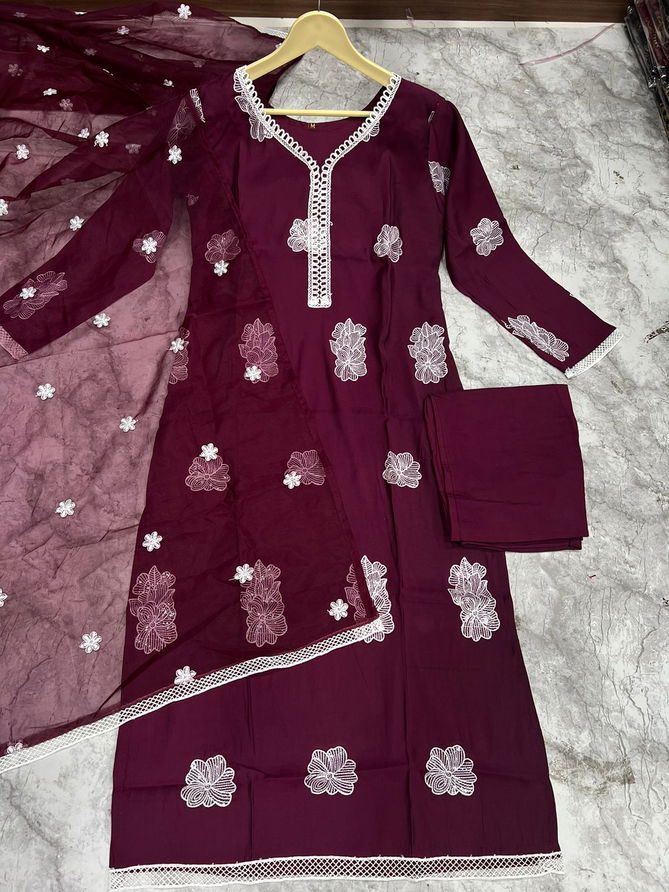 Peri Peri By Banwery Russian Silk Lakhnavi work Kurti With Bottom Dupatta Wholesale Online